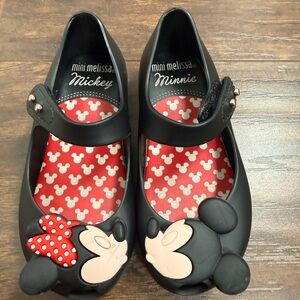 Mini Melissa Black Mickey and Minnie Shoes